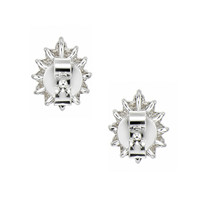 0.49 Ct.Tw.Total Carat Weight Ruby and Natural Diamond Studs Earrings, 14K White Gold Image