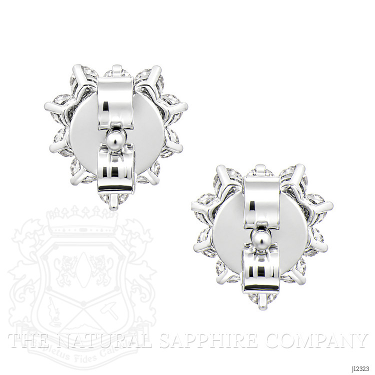 0.54 Ct.Tw. Blue Sapphire and Natural Diamond Studs Earrings, 14K White Gold