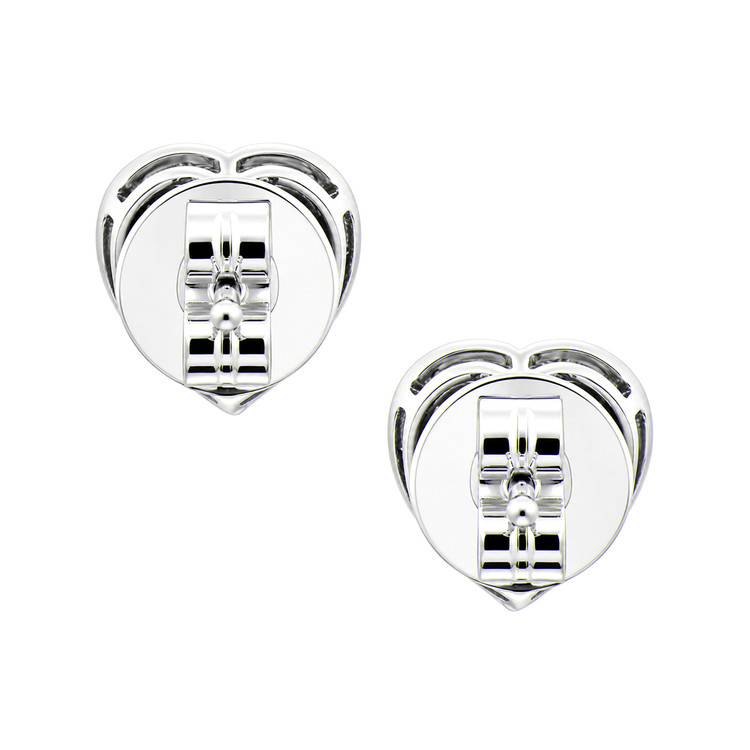 0.86 Ct.Tw. Violetish Blue Tanzanite and Natural Diamond Studs Earrings, 14K White Gold