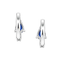 0.96 Ct.Tw.Total Carat Weight Violetish Blue Tanzanite and Natural Diamond Pave Earrings, 14K White Gold Image