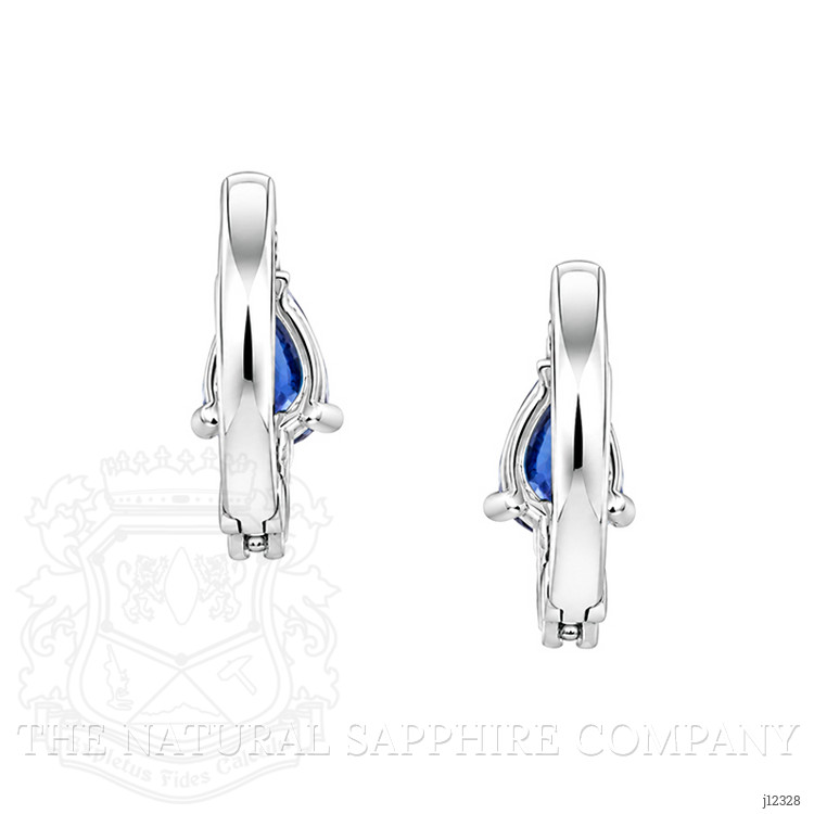 0.96 Ct.Tw. Violetish Blue Tanzanite and Natural Diamond Pave Earrings, 14K White Gold