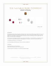 0.88 Ct.Tw.Total Carat Weight Pinkish Red Ruby and Natural Diamond Studs Earrings, 14K White Gold Appraisal
