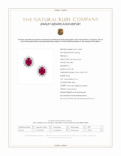 0.88 Ct.Tw.Total Carat Weight Pinkish Red Ruby and Natural Diamond Studs Earrings, 14K White Gold Scan Report