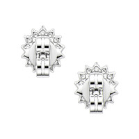0.88 Ct.Tw.Total Carat Weight Pinkish Red Ruby and Natural Diamond Studs Earrings, 14K White Gold Image