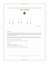 2.15 Ct.Tw.Total Carat Weight Emerald and Natural Diamond Bezel Earrings, 14K Yellow Gold Appraisal