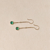 2.15 Ct.Tw.Total Carat Weight Emerald and Natural Diamond Bezel Earrings, 14K Yellow Gold Life Style