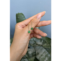 2.15&nbsp;Ct.Tw.Total Carat Weight Emerald and Natural Diamond Bezel Earrings, 14K Yellow Gold Life Style