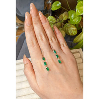 2.76&nbsp;Ct.Tw.Total Carat Weight Emerald Bezel Earrings, 14K Yellow Gold Life Style