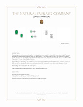 0.88&nbsp;Ct.Tw.Total Carat Weight Emerald and Natural Diamond Studs Earrings, 18K White Gold Appraisal