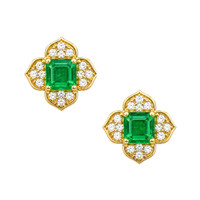 0.65 Ct.Tw. Emerald 14K Yellow Gold earring