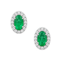 0.40 Ct.Tw. Emerald 14K White Gold earring