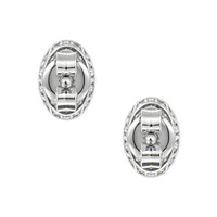 0.40 Ct.Tw.Total Carat Weight Emerald and Natural Diamond Studs Earrings, 14K White Gold Image