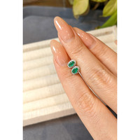 0.40&nbsp;Ct.Tw.Total Carat Weight Emerald and Natural Diamond Studs Earrings, 14K White Gold Life Style