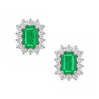 1.21 Ct.Tw. Emerald 14K White Gold earring
