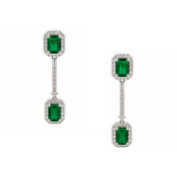 3.68 Ct.Tw. Emerald 14K White Gold earring