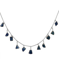 6.50 Ct. Blue Sapphire Solitaire Necklace, 18K White Gold Video