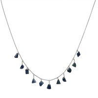 6.50 Ct. Blue Sapphire Solitaire Necklace, 18K White Gold Image