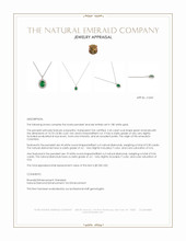 2.45 Ct. Emerald and Natural Diamond Pave Pendant, 18K White Gold Appraisal