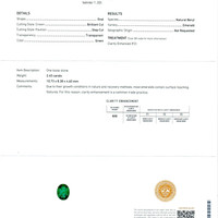 2.45 Ct. Emerald and Natural Diamond Pave Pendant, 18K White Gold Scan Report