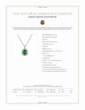 2.45 Ct. Emerald and Natural Diamond Pave Pendant, 18K White Gold Scan Report