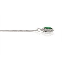 2.45 Ct. Emerald and Natural Diamond Pave Pendant, 18K White Gold Image