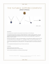 2.82 Ct. Blue Sapphire and Natural Diamond Pave Pendant, 18K White Gold Appraisal