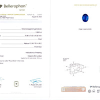 2.82 Ct. Blue Sapphire and Natural Diamond Pave Pendant, 18K White Gold Scan Report