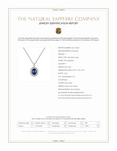 2.82 Ct. Blue Sapphire and Natural Diamond Pave Pendant, 18K White Gold Scan Report