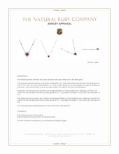 2.01 Ct. Ruby and Natural Diamond Pave Necklace, 18K White Gold Appraisal