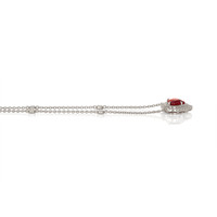 2.01 Ct. Ruby and Natural Diamond Pave Necklace, 18K White Gold Image