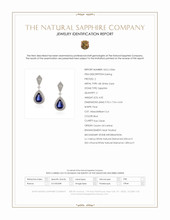 4.05 Ct.Tw.Total Carat Weight Blue Sapphire and Natural Diamond Pave Earrings, 18K White Gold Scan Report