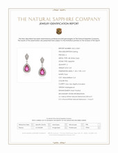 5.65 Ct.Tw.Total Carat Weight Pink Sapphire and Natural Diamond Pave Earrings, 18K White Gold Scan Report