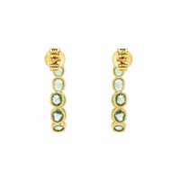 4.17&nbsp;Ct.Tw.Total Carat Weight Green Sapphire Pave Earrings, 18K Yellow Gold Image