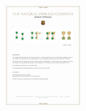 1.01 Ct.Tw.Total Carat Weight Emerald and Natural Diamond Studs Earrings, 14K Yellow Gold Appraisal