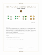 1.01 Ct.Tw.Total Carat Weight Emerald and Natural Diamond Studs Earrings, 14K Yellow Gold Appraisal