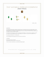 0.66 Ct.Tw.Total Carat Weight Emerald and Natural Diamond Studs Earrings, 14K Yellow Gold Appraisal