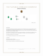 0.76 Ct.Tw.Total Carat Weight Emerald and Natural Diamond Studs Earrings, 14K White Gold Appraisal