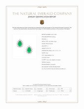 0.76&nbsp;Ct.Tw.Total Carat Weight Emerald and Natural Diamond Studs Earrings, 14K White Gold Scan Report