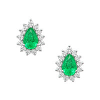 0.76 Ct.Tw. Emerald 14K White Gold earring
