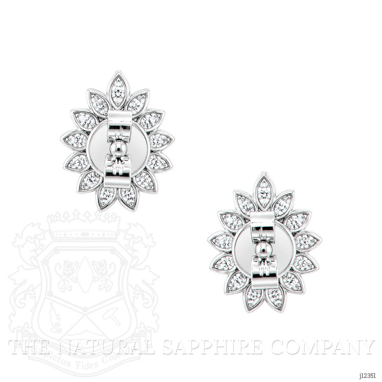 0.76 Ct.Tw. Emerald and Natural Diamond Studs Earrings, 14K White Gold