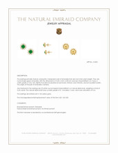 0.64 Ct.Tw.Total Carat Weight Emerald and Natural Diamond Studs Earrings, 14K Yellow Gold Appraisal