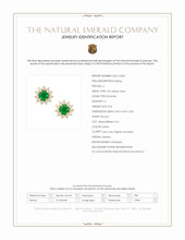 0.64 Ct.Tw.Total Carat Weight Emerald and Natural Diamond Studs Earrings, 14K Yellow Gold Scan Report