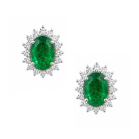 1.51 Ct.Tw. Emerald 14K White Gold earring