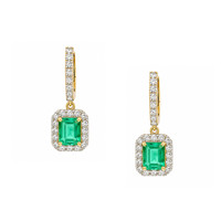 1.50 Ct.Tw. Emerald 14K Yellow Gold earring