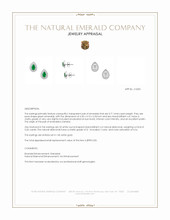 0.71 Ct.Tw.Total Carat Weight Emerald and Natural Diamond Studs Earrings, 14K White Gold Appraisal