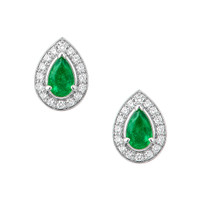 0.71 Ct.Tw. Emerald 14K White Gold earring