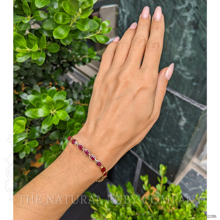11.77 Ct.Tw. Ruby Bezel Bracelet, 14K Yellow Gold