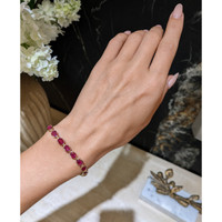 11.77&nbsp;Ct.Tw.Total Carat Weight Ruby Bezel Bracelet, 14K Yellow Gold Life Style