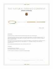 1.15 Ct.Tw.Total Carat Weight Emerald and Natural Diamond Tennis/Line Bracelet, 14K Yellow Gold Appraisal