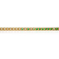 1.15&nbsp;Ct.Tw.Total Carat Weight Emerald and Natural Diamond Tennis/Line Bracelet, 14K Yellow Gold Image